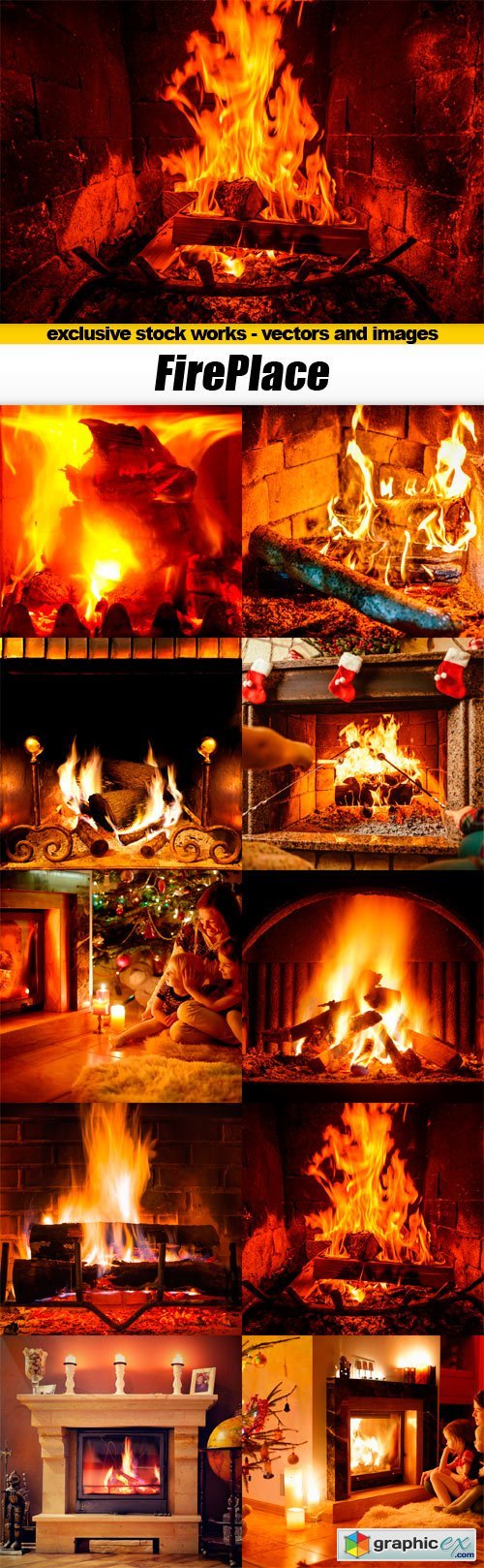 Fireplace - 10x JPEGs