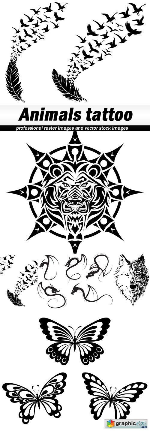 Animals tattoo - 5 EPS