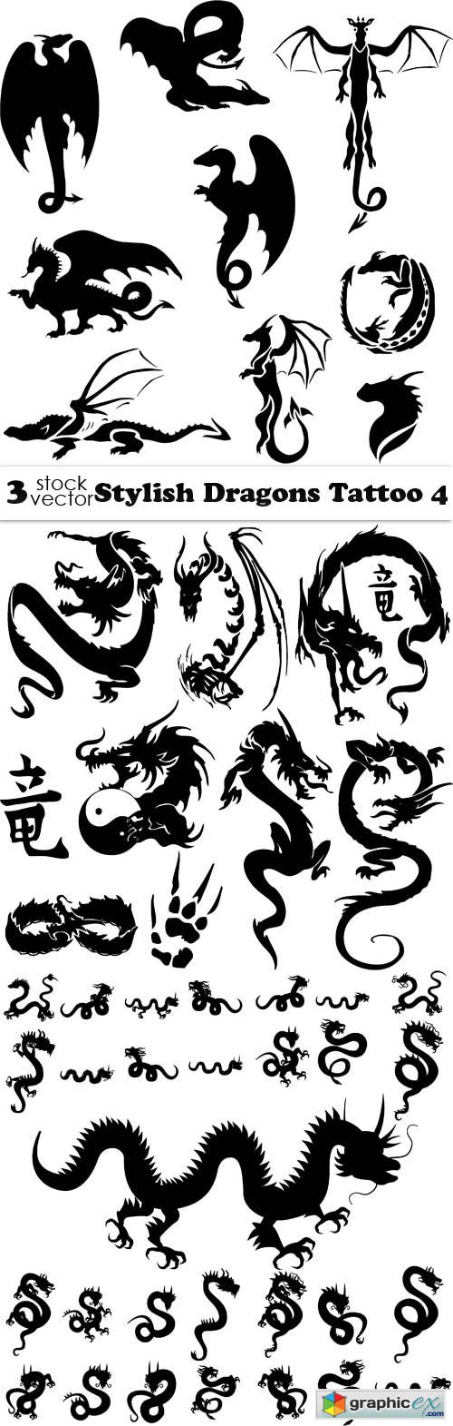 Stylish Dragons Tattoo 4