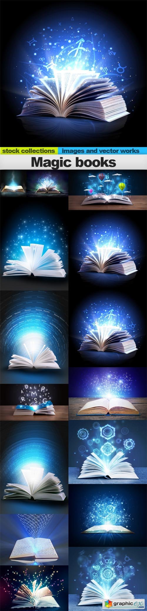 Magic books, 15 x UHQ JPEG