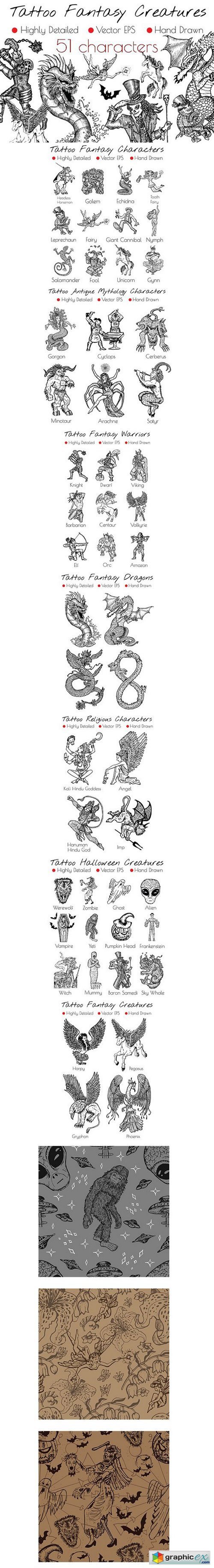 Tattoo Fantasy Characters