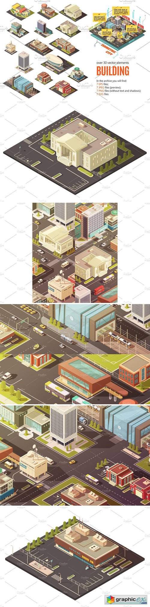 City Buildings Isometric Set
