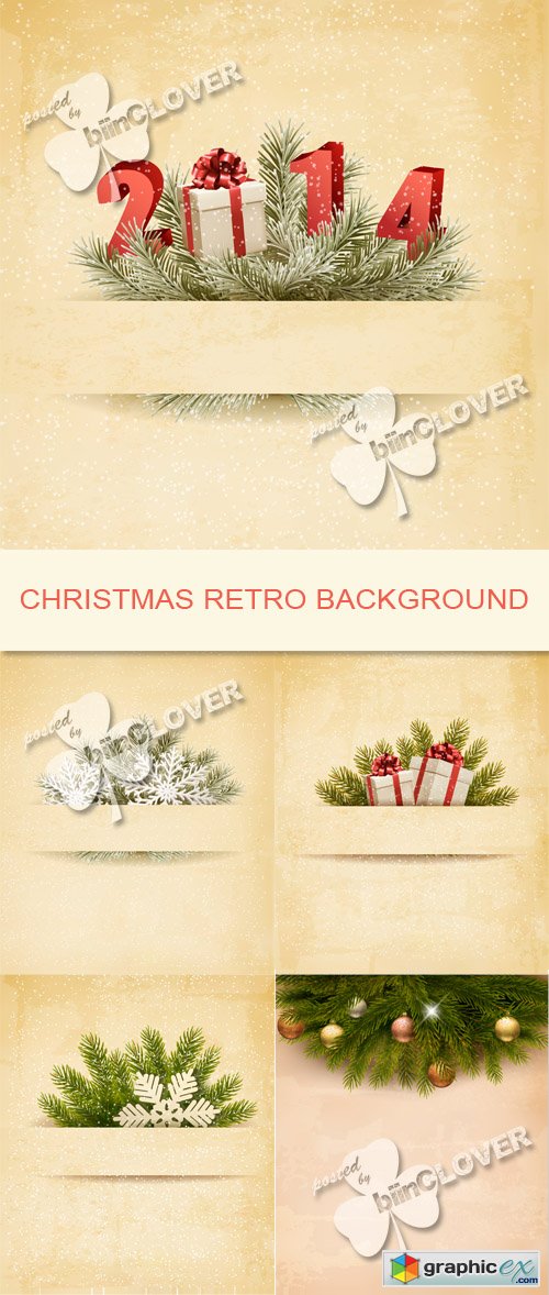 Vector Christmas retro background 0530