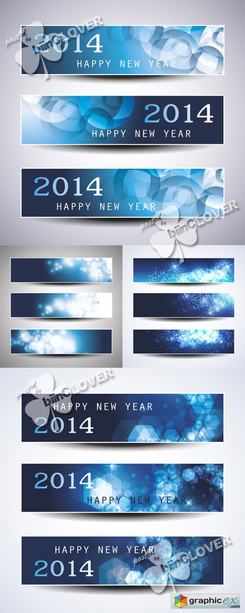 Vector New Year banners 0528
