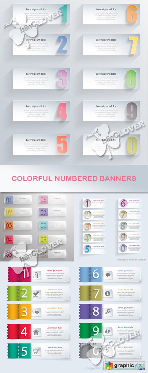 Vector Colorful numbered banners 0527