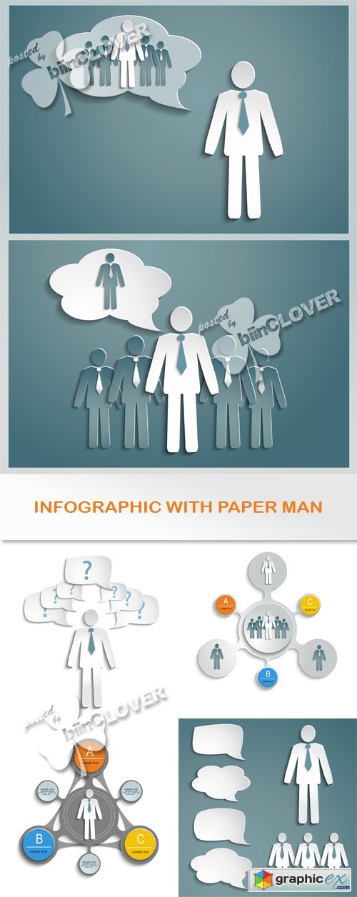 Vector Infographic with paper man 0527