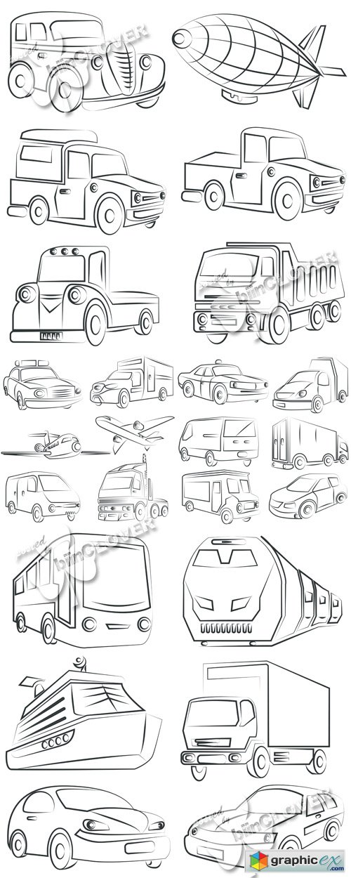 Vector Sketch of transportation 0525