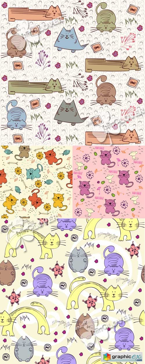 Vector Background with cats 0525