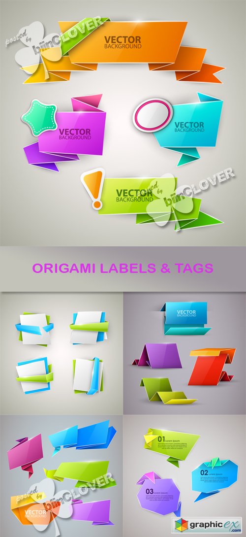 Vector Origami labels and tags 0522