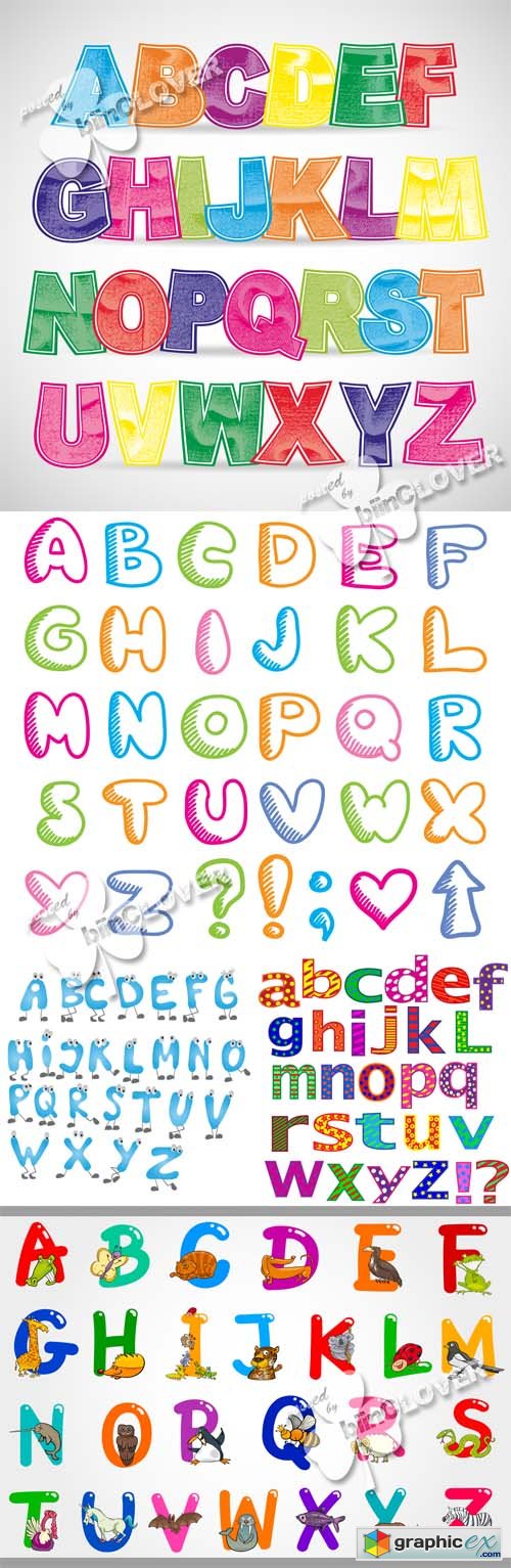 Vector Colorful alphabet letters 0518