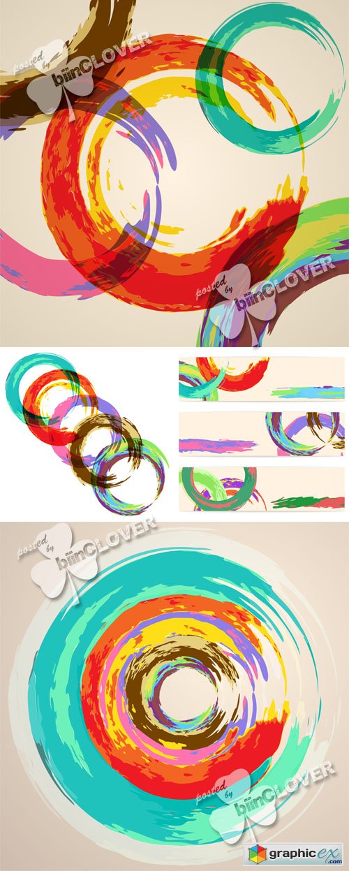 Vector Watercolor abstract background with circles 0518