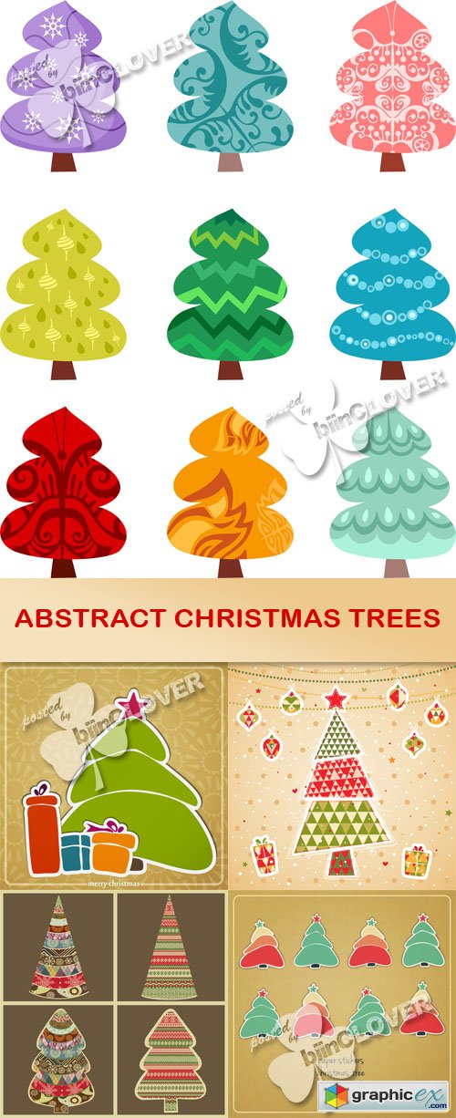 Vector Abstract Christmas trees 0515