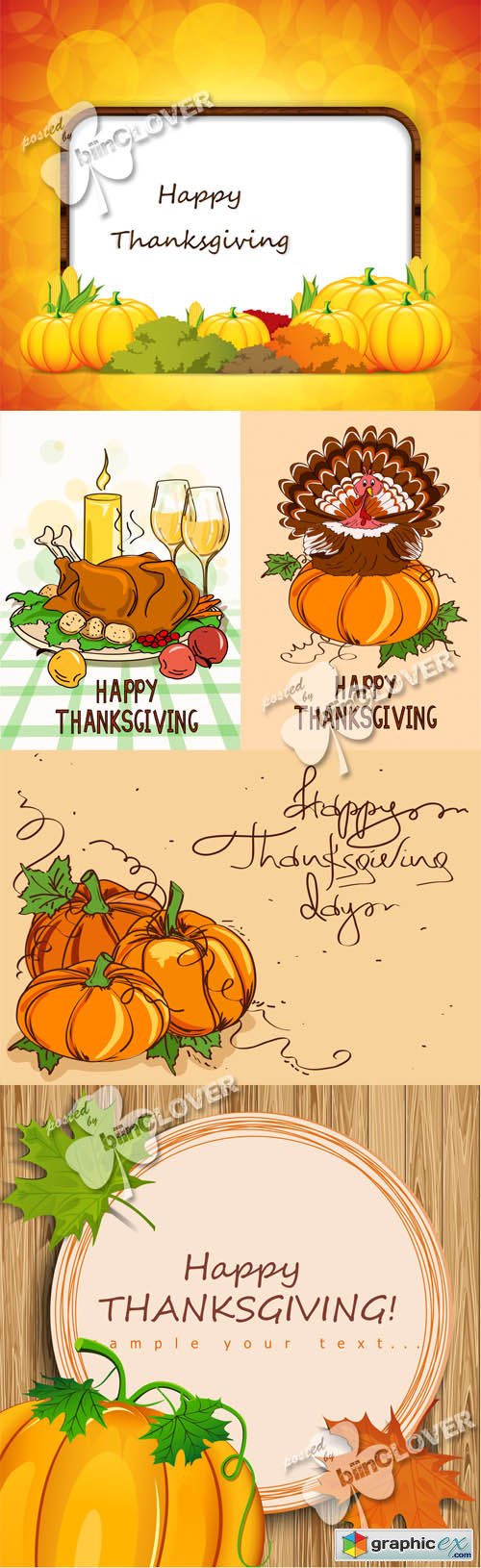 Vector Thanksgiving cards 0513