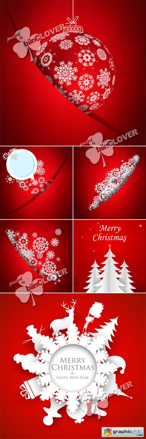 Vector Red christmas cards 0512