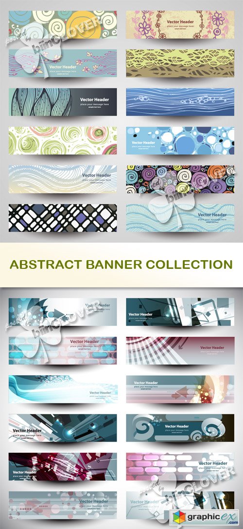 Vector Abstract banner collection 0511