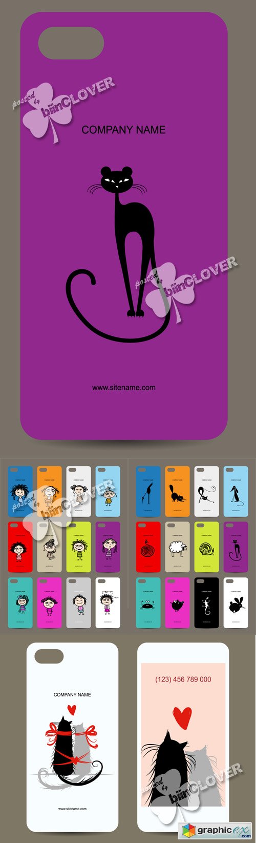 Vector Mobile phone cover back design 0510