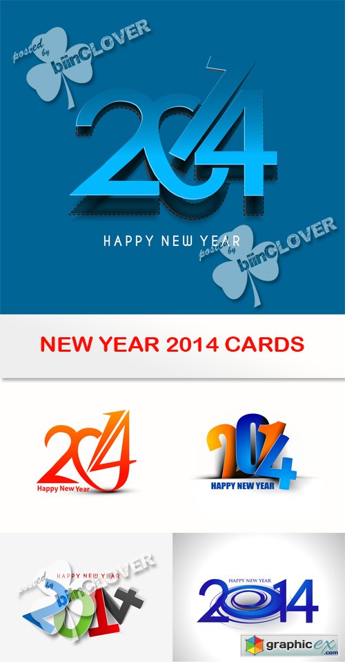 Vector New year 2014 cards 0510