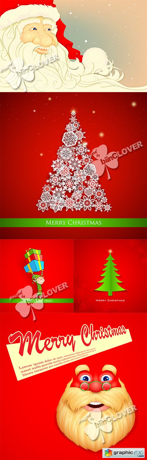 Vector Merry Christmas cards 0510