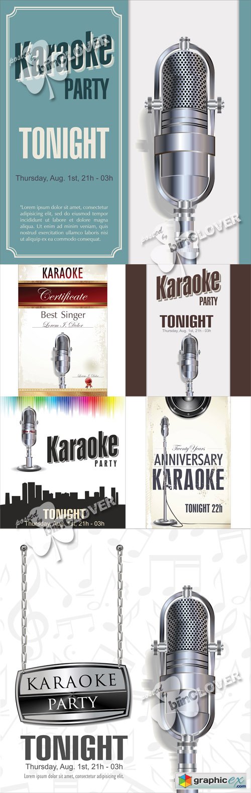 Vector Karaoke background and certificate template 0510