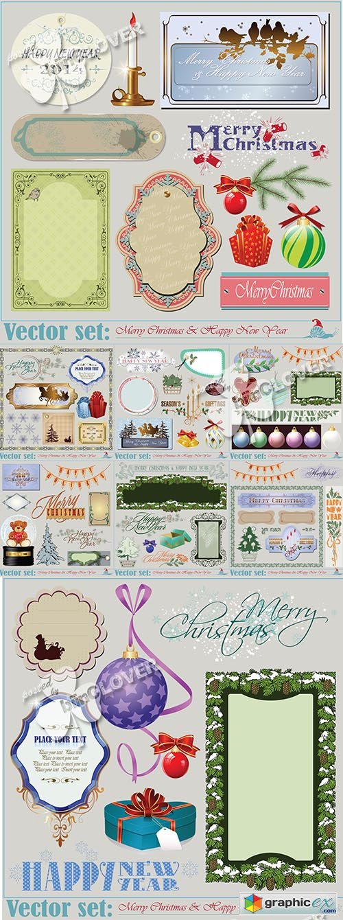 Vector Christmas and New Year design elements 0509