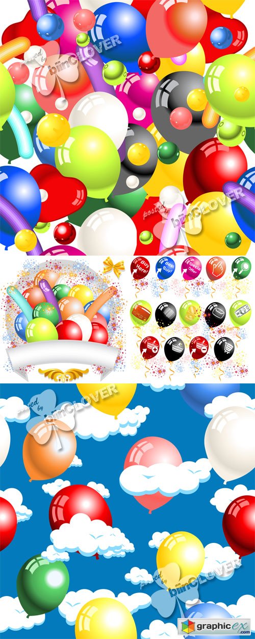 Vector Holiday background with ballons 0508