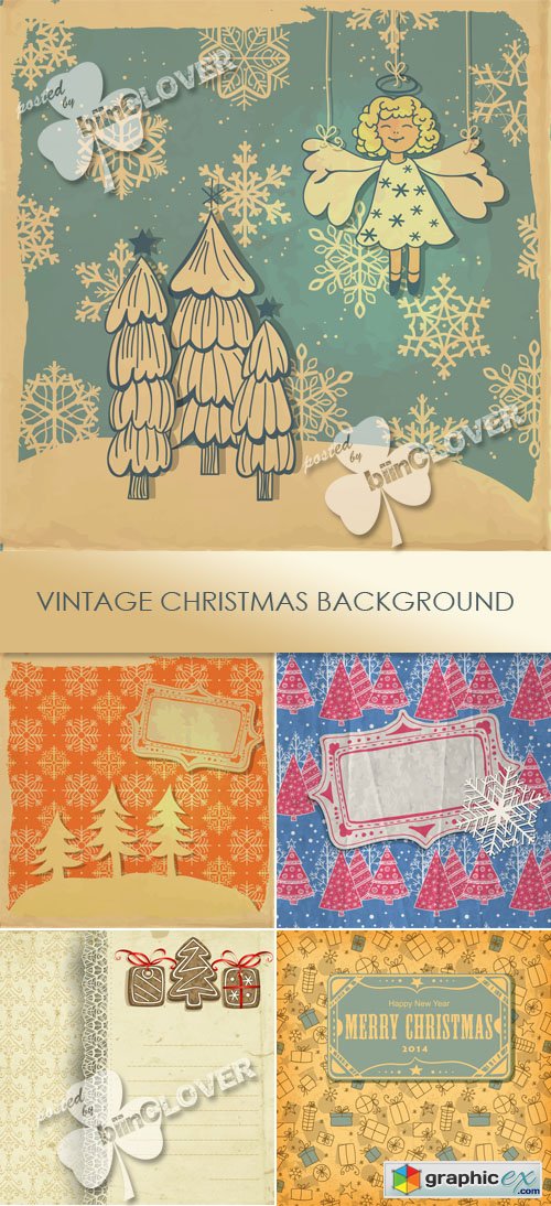 Vector Vintage Christmas background 0505