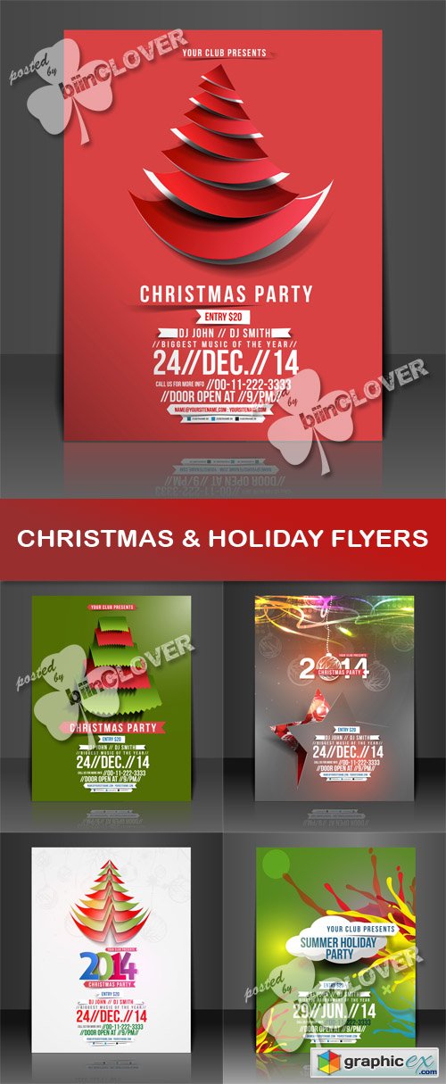 Vector Christmas and holiday flyer 0505