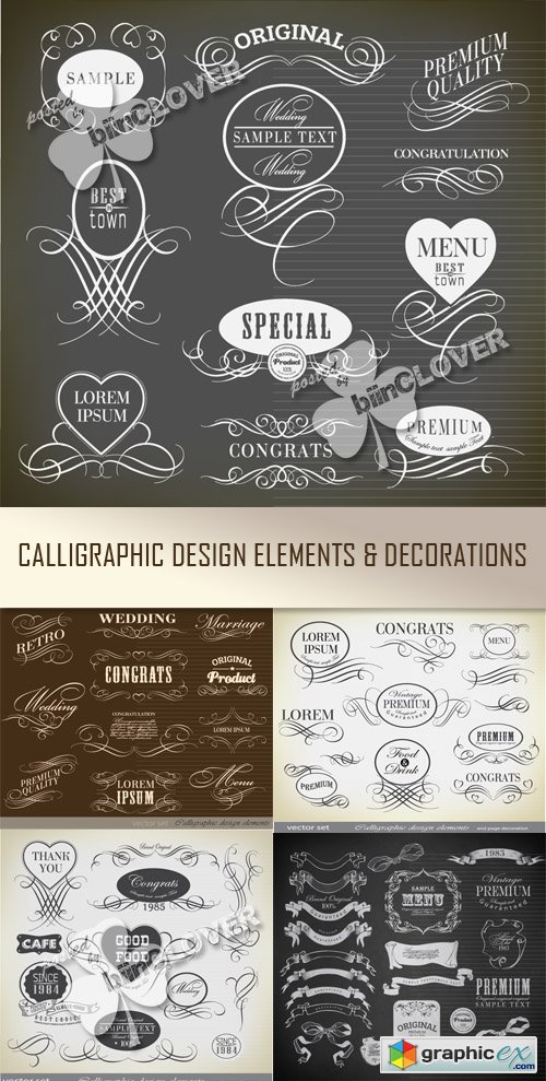 Vector Calligraphic design elements and decoration 0503