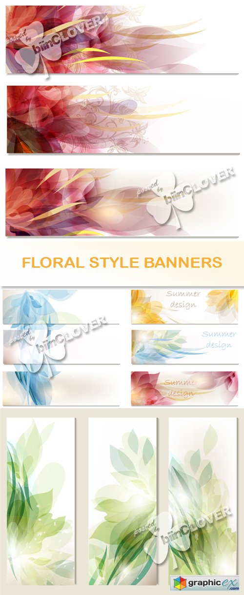 Vector Floral style banners 0500