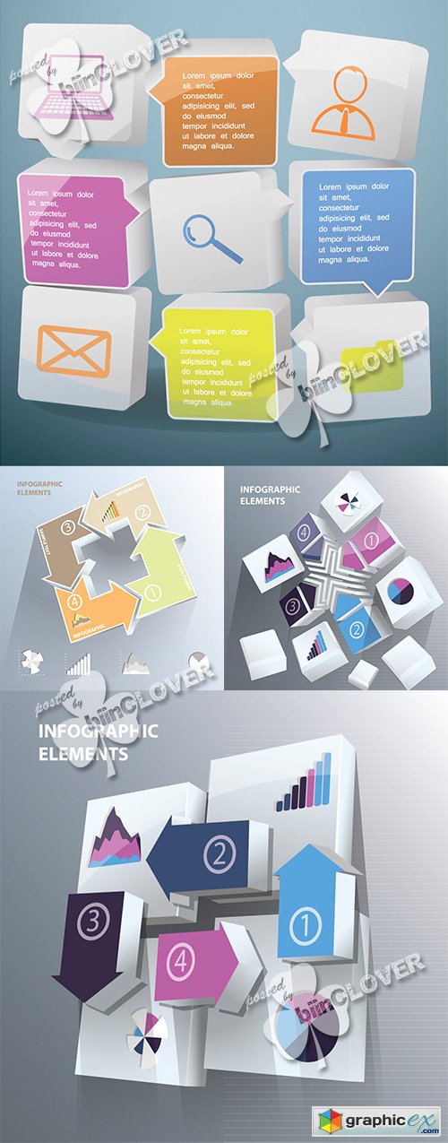 Vector Infographic arrows with numbers 0495