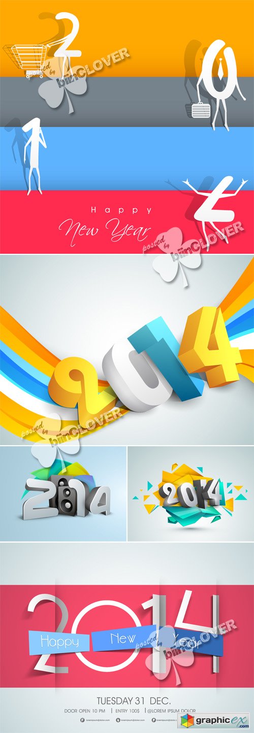 Vector New Year 2014 background 0494