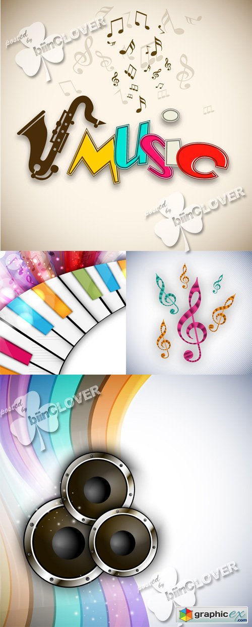Vector Colorful music background 0494