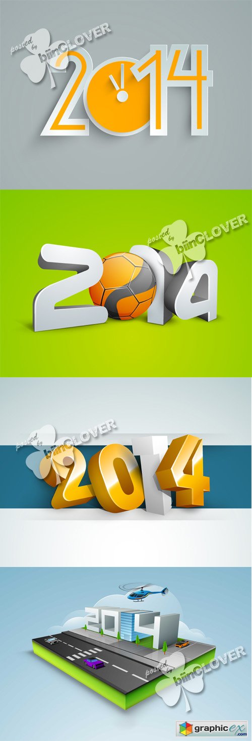 Vector New Year 2014 cards 0491