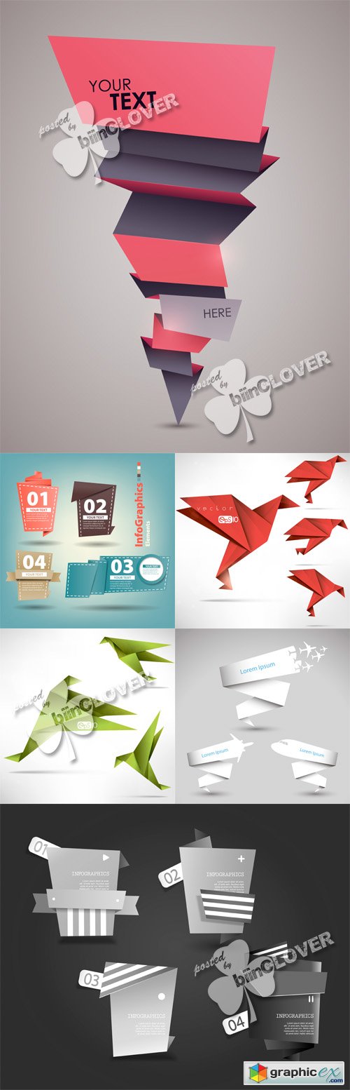 Vector Origami design elements 0491