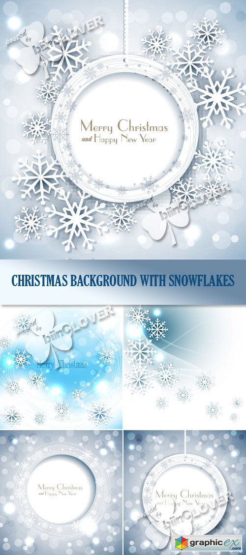 Vector �hristmas background with snowflakes 0485