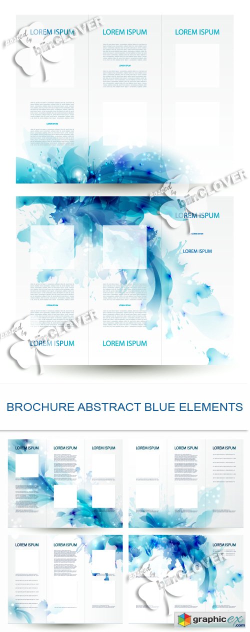 Vector Brochure abstract blue elements 0485