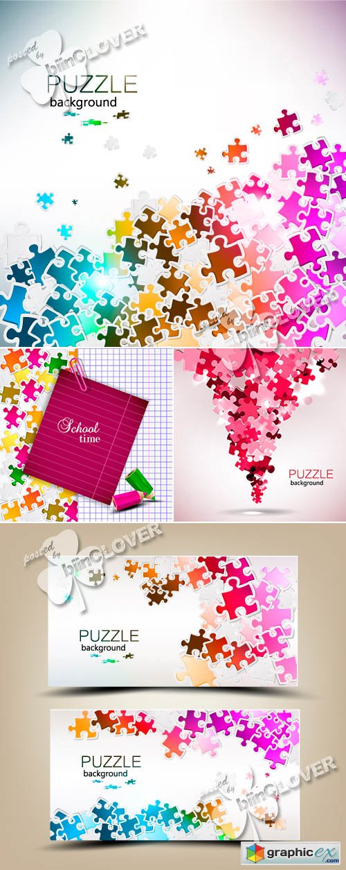 Vector Background with puzzle pieces 0485