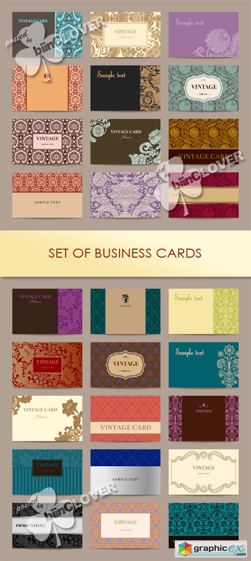 Vector Set of business cards 0483