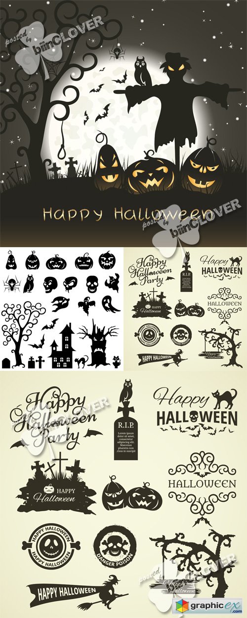 Vector Halloween label and tags 0478