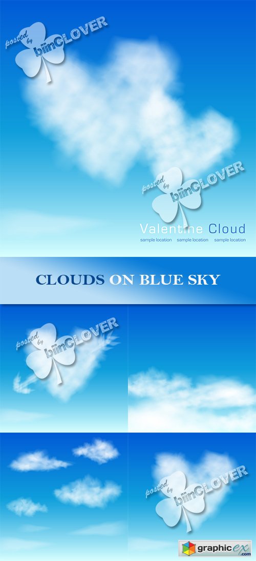 Vector Clouds on blue sky 550