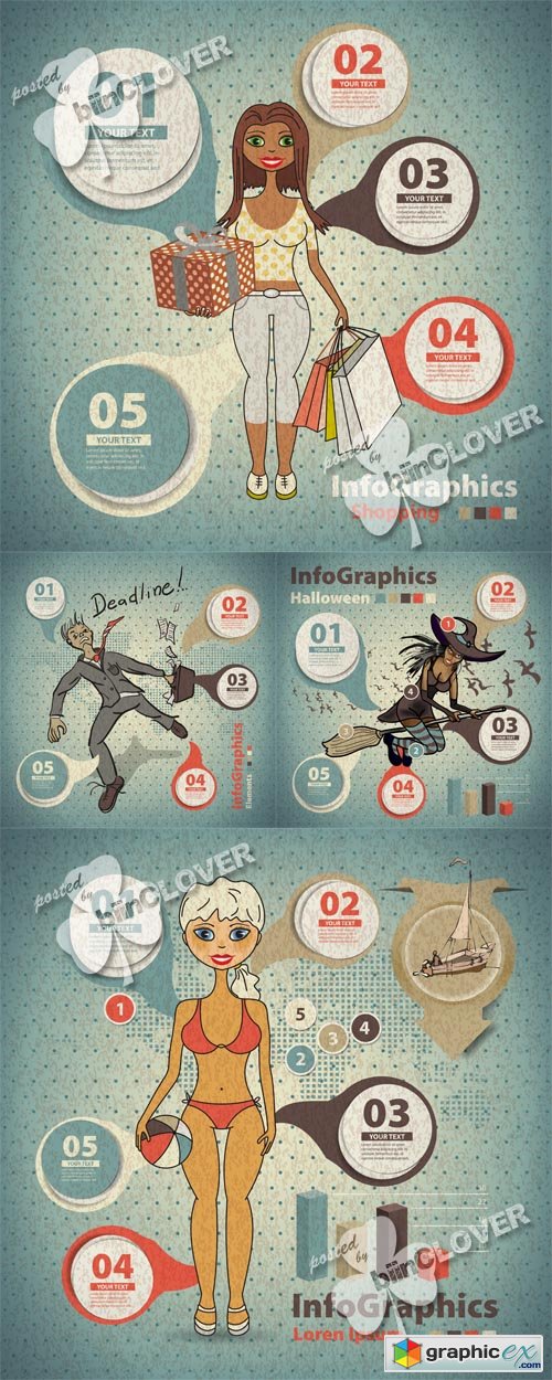 Vector Template for infographic 0476