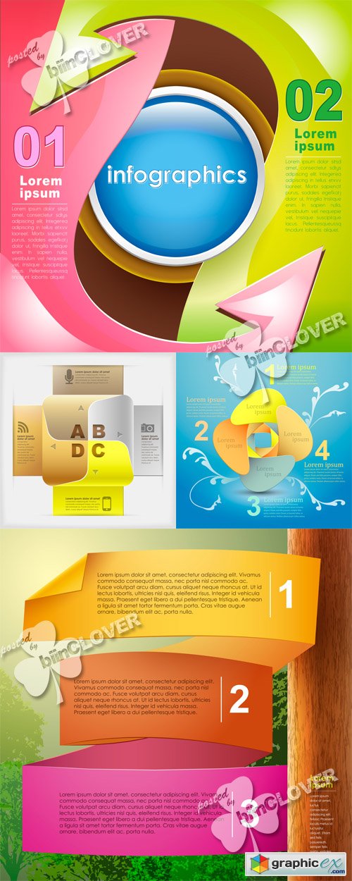 Vector Abstract 3d paper infographics 0475