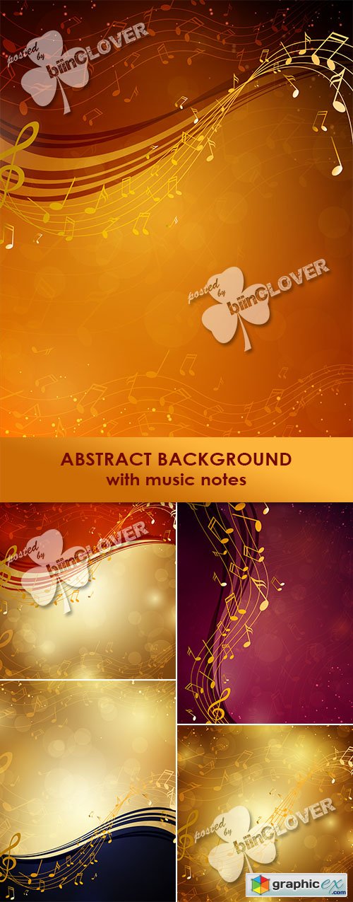 Vector Abstract background with music notes 0470