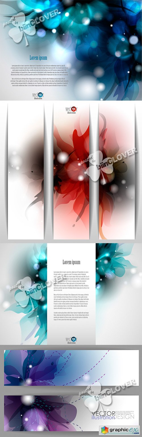 Vector Floral backgrounds and banners 0470