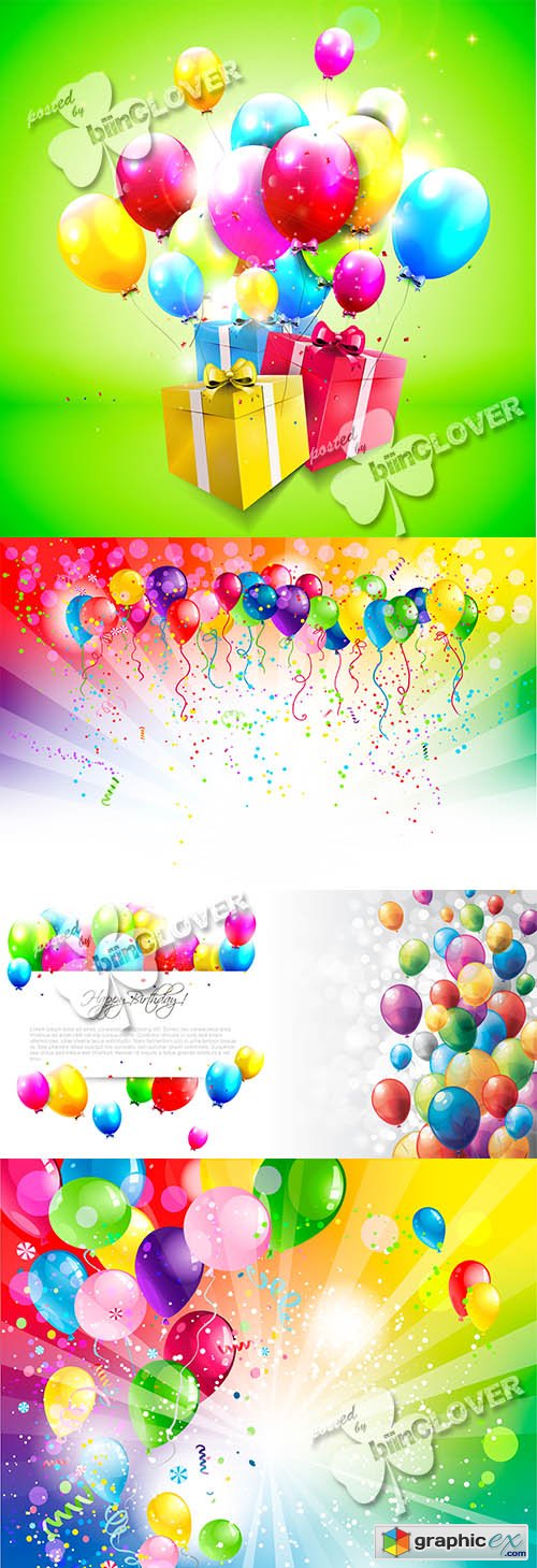 Vector Holiday background with balloons 0470