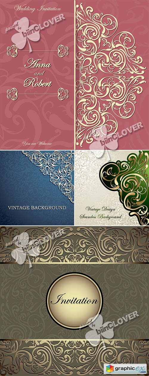 Vector Card with lace design 0469