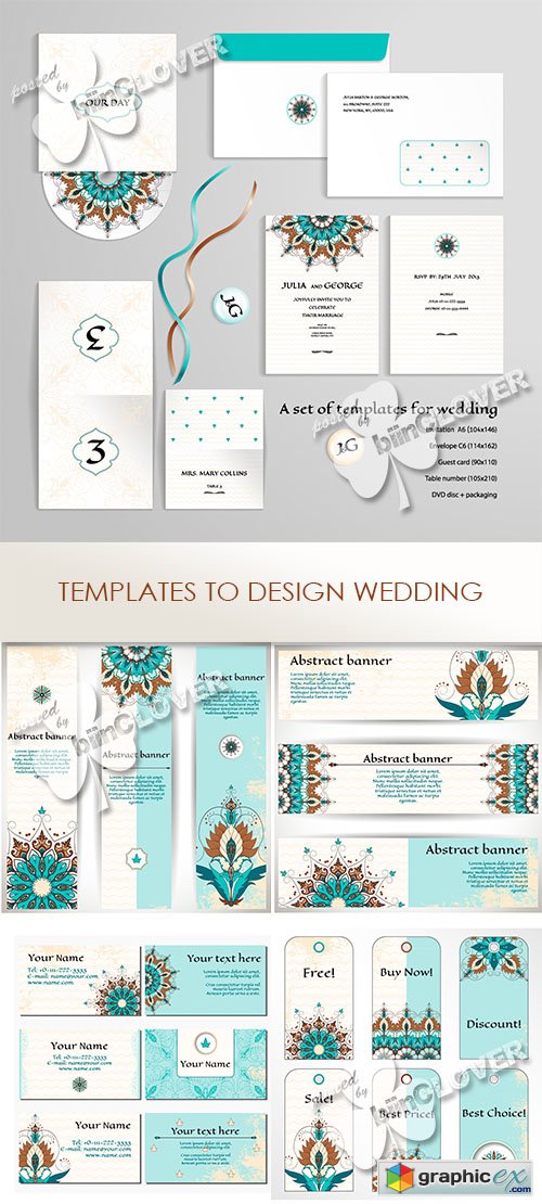 Vector Templates to design wedding 0467
