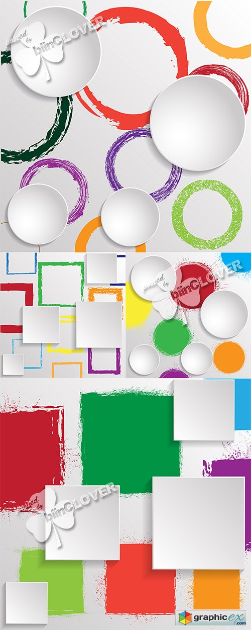 Vector Abstract 3D geometric backgrounds 0464