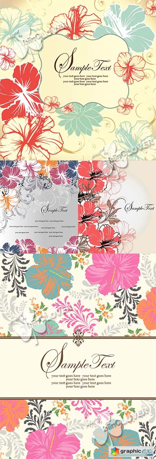 Vector Abstract floral background 0464
