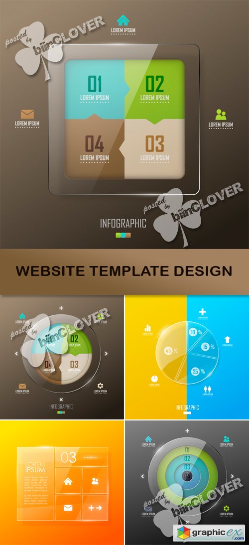 Vector Website template design 0463